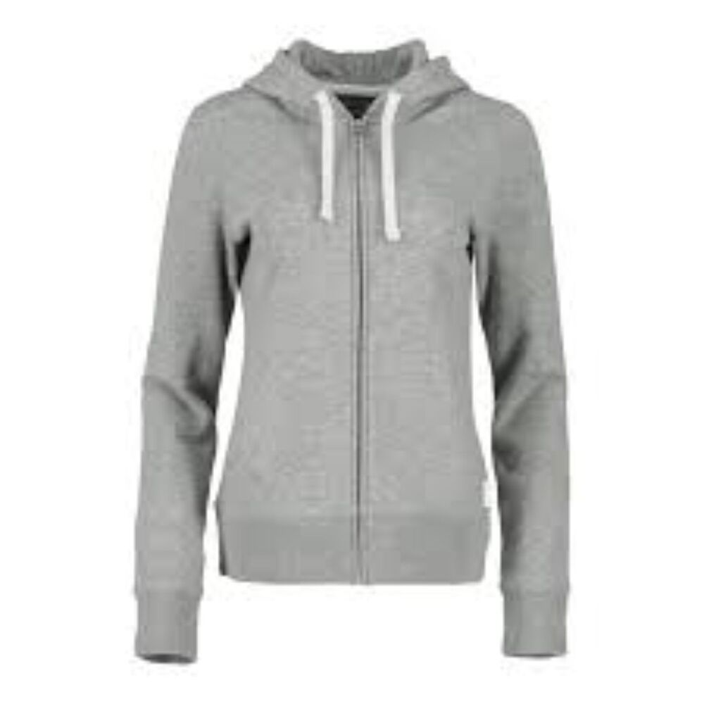 Cedarwood State Gray Full Zipper Hoodie Cotton Blend Long Sleeves Women's Small